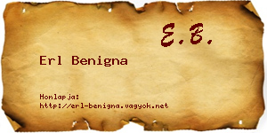 Erl Benigna névjegykártya